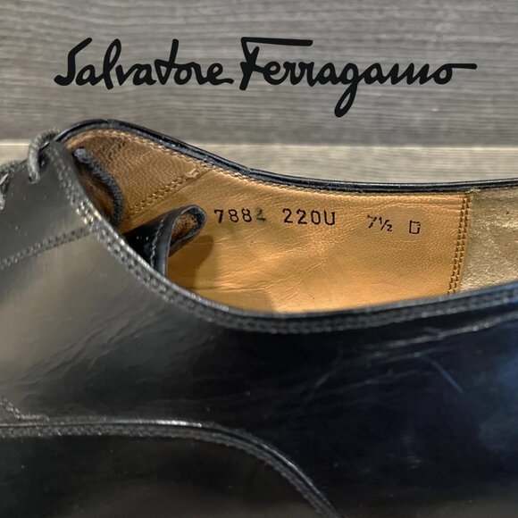 Salvatore Ferragamo - Men's 7.5 Cap Toe Oxford - New Topy Soles & Italian Heels - Picture 8 of 16